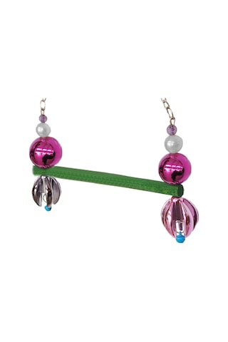 Markapet Lale Boncuklu Ve Tünekli Papağan Salıncağı 15 Cm-23 Cm Renkli