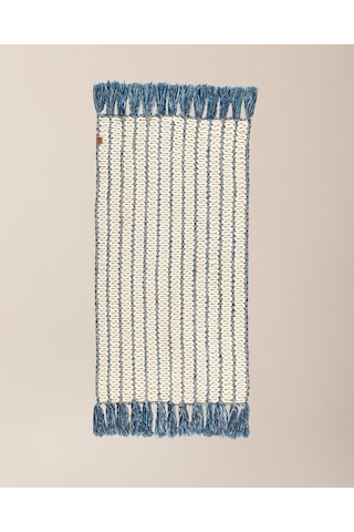 Talmont Saçaklı Kilim - Mavi/beyaz - 65x130 Cm 8684427208861 Çok Renkli