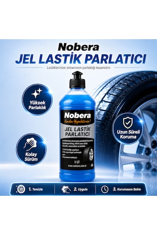Nobera Jel Lastik Parlatıcı 1 Lt Profesyonel Lastik Parlatma Ve Koruma Spreyi Uzun Süre Kalıcı Parlaklık
