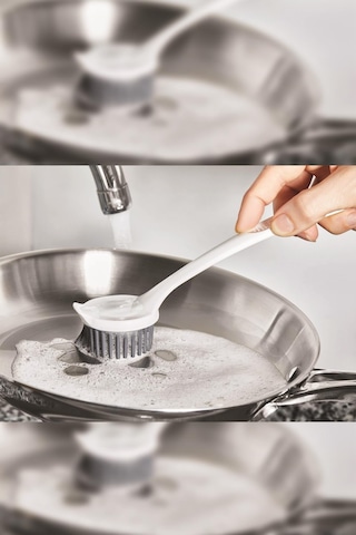 Çok Amaçlı Silikon Bulaşık Yıkama Lavabo Temizleme Fırçası Beyaz
