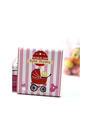 Dark Brown Hoşgeldin Kız Bebek Çikolatası İsim Yazılabilen Hediye Çikolata KBK13 150 Adet