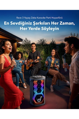 Anker Soundcore Rave 3 Aı Karaoke Bluetooth Hoparlör - A31a3