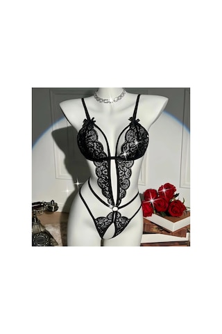Veraura Lifestyle Kadın Seksi Dantelli İç Çamaşırı Siyah