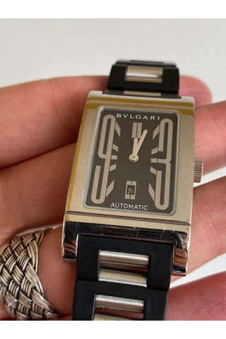 Bvlgari Rettangolo Kauçuk Kordon Erkek Kol Saati RT45S 2. El