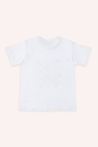 Panço Erkek Çocuk Satranç Baskılı Beyaz Pijama Üstü