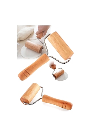 Reis Home Ahşap Saplı Rulo Hamur Açıcı Merdane Pürüzsüz Oklava