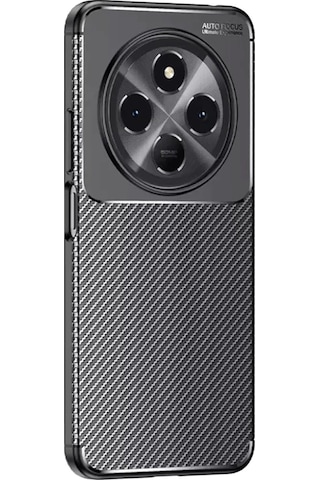 Tecno Spark 30 Kılıf Auto Focus Karbon Kapak - Siyah