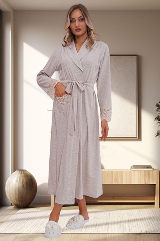 Mecit 1543 Bayan Vizon Büyük Beden Uzun Kollu Uzun Sabahlık Vizon