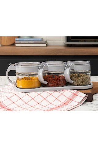 Madame Coco Lavem 3lü Baharatlık 1kbhrt004428x10x9,5 Cm-soft Gri