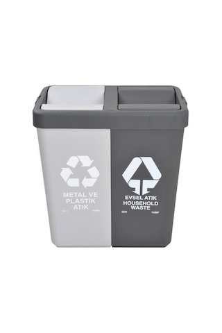Motek Geri Dönüşüm Metal Plastik Evsel Atık Çöp Kovası 80Lt-Mpe41