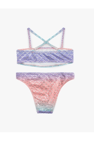 Koton Deniz Kızı Temalı Baskı Detaylı Fırfırlı Askılı Bikini Takımı Pembe Desenli 5skg00016mm Pembe Desenli