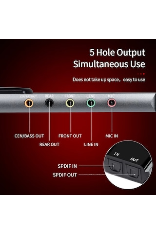 Usb 7.1 Kanal Harici Ses Kartı 5.1 S/pdıf Optik Giriş Çıkış 3.5mm
