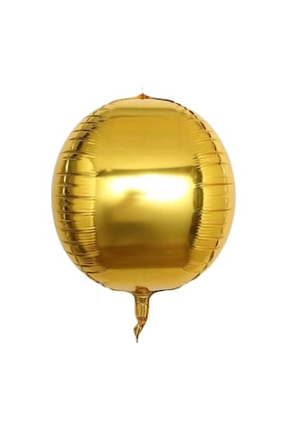 Folyo Balon 22 İnç Küre Top Şekilli Gold-altın Renkli Parti Balonu Çok Renkli