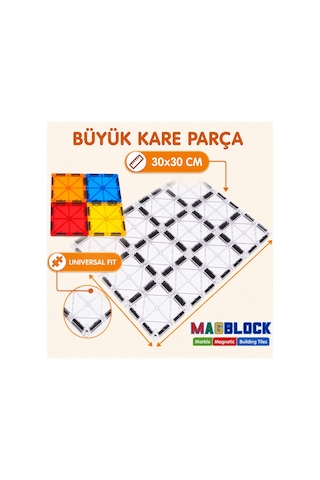 2 Adet 30x30 Cm Ebatlarında Manyetik Kare Parça - Tüm Markalarla Uyumlu.