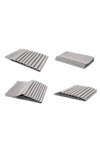 Gri Gözlük Temizleme Bezi, Gri, Mikrofiber, 10'lu Set, Telefon Kamera Tablet Ekran Temizliği İçin