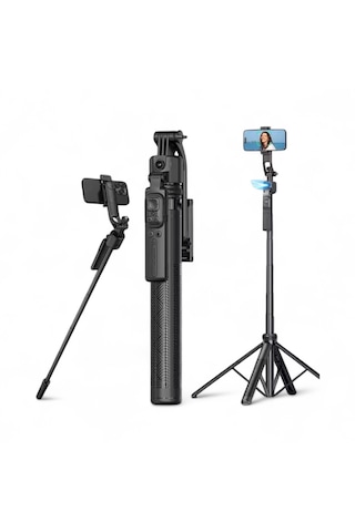 Kameralı Hareketli Tripod Selfie Çubuğu Telefon Tripodu 163cm