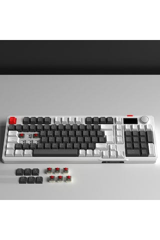 Loyal Pro Gri/beyaz 3 Bt + 2.4 Ips Ekranlı Red Switch Rgb Mekanik Kablosuz Klavye