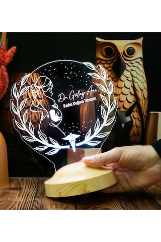 Jinekolog Lamba Doktora Özel Hediye, Ebe Hediyesi, Kadın Hastalıkları Ve Doğum Uzmanına Kişiye Özel 3d Led Lamba