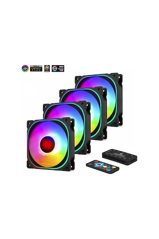 Frisby FCL-F1274C 4x120 MM ARGB 4'lü Fan Seti Kit RGB Kasa Fanı