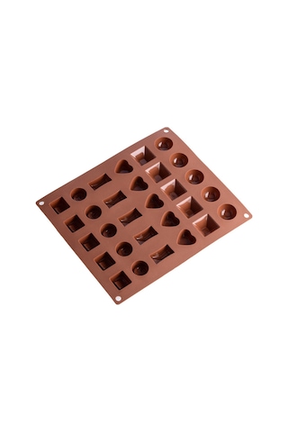 Xiyyadms 30 Çeşitli Şekil Silikon Kalıp: Gıda Grubu, Anti Yapışkan, Fırın/mikrodalga Uyumu, Çikolata/buz/kek İçin Kahve Rengi Çok Renkli