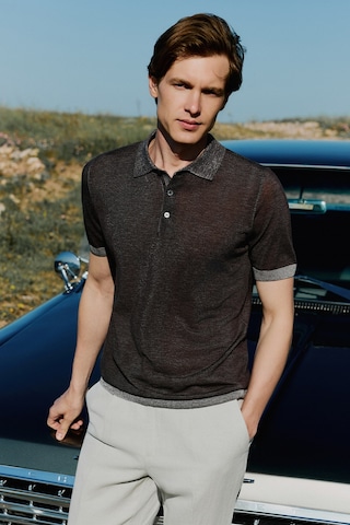 Morven Erkek Kahve Trend Polo Yaka Tencel Triko T-shirt 26ys018024400 Kahve
