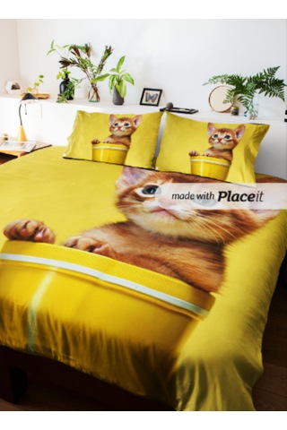 Sarıkedi Çift Kişilik Nevresim Takımı Pamuk Saten 240 260 Cm Sarı