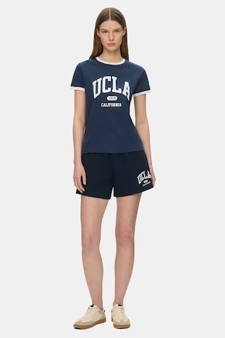 Ucla Lotte Lacivert Baskılı Pamuklu Standard Fit Kadın Örme Şort