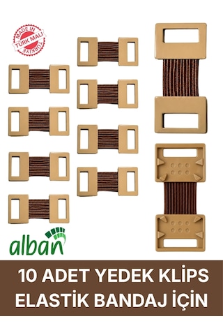 10 Adettüm Elastik Bandajlarla Uyumlu Yerli Üretim Esnek Ve Sağlam Bandaj Kopçası