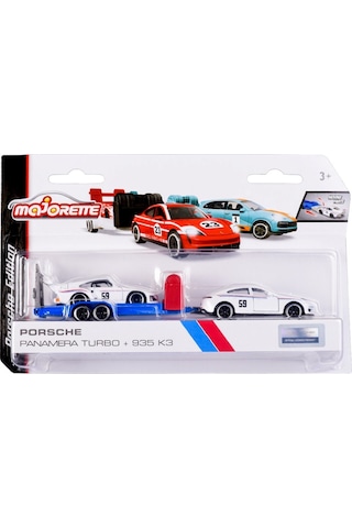 Majorette Porsche Motorsport Race Trailer Porsche Panamera Turbo + 935 K3