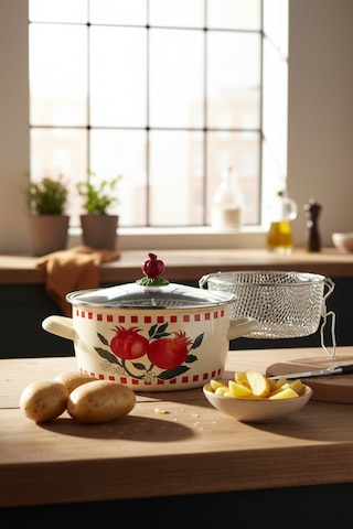 Akayev Emaye Nar 24 Cm Kızartma Tenceresi Narlı