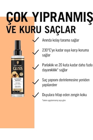 Gliss Ultimate Repair Sıvı Saç Kremi 3 x 200 ML