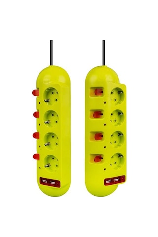 Vea Ve-e40usb 4'lü 2 Usb'li 1.5 Metre Ayrı Anahtarlı Grup Priz 720 M