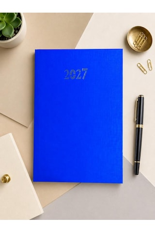 Ofisinn 2027 Cilt Bezli Sert Kapak 17x24 Cm Planlayıcı Günlük Ajanda Lacivert