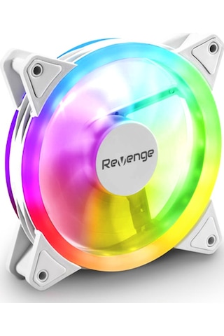 Revenge Rv400 4in1 Kumandalı Beyaz 12cm Rgb Fan Seti Fan Kontrolör Dahil 120mm 4lü Kasa Fanı