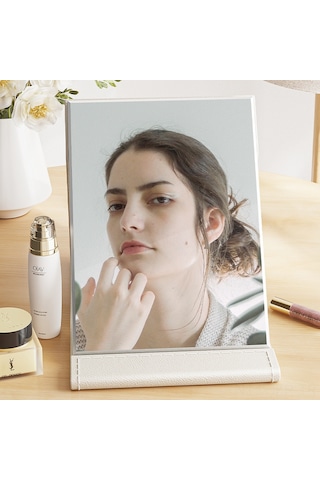 Geeroyoo Masaüstü Çift Taraflı Folding Makyaj Aynası - Yüksek Kaliteli, Taşınabilir, Öğrenci Ve Dormitory İçin Siyah Orta Boy 12.5 17cm Siyah