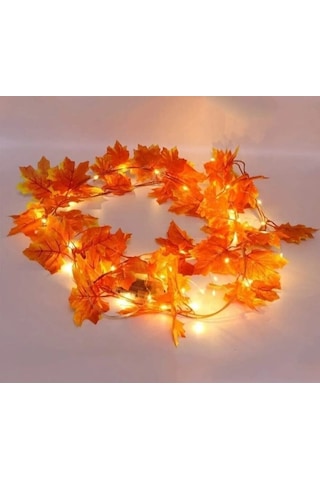 Sonbahar Konseptli Dekoratif Yaprak Ve Günışığı Led Işıkl