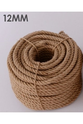 12 Mm Kendir Halat - Jüt Halat Kalın Ip Salıncak Halatı 10 Metre