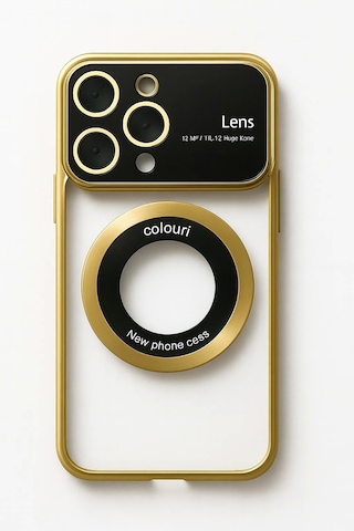 Apple Uyumlu iPhone 14 Pro Kılıf Kamera Korumalı Magsafe Colourl Gold