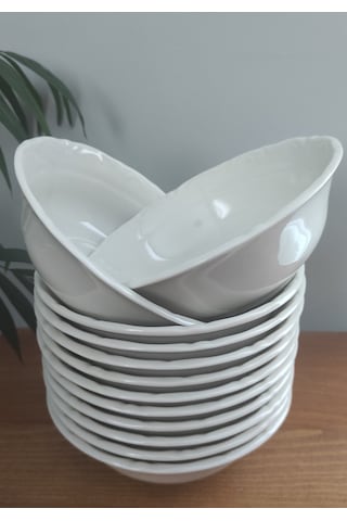 Porland Porselen Kum Beji 12 Adet 13 Cm Küçük Çorba Kase