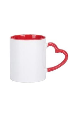 Özel Baskılı Kolu Kupa Seyahat Seramik Fincan Aile Arkadaşlar Doğum Günü Hediyesi Dıy Kırmızı Ahşap - Beyaz