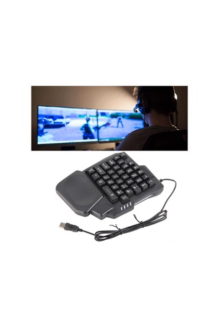 Mufunye K13 Tek El Oyun Klavyesi, 35 Tuşlu Usb Kablolu, 3 Renkli Arka Işık, Su Geçirmez, Dürtme Engell, Bilgisayar Ve Mobil Oyunlar İçin