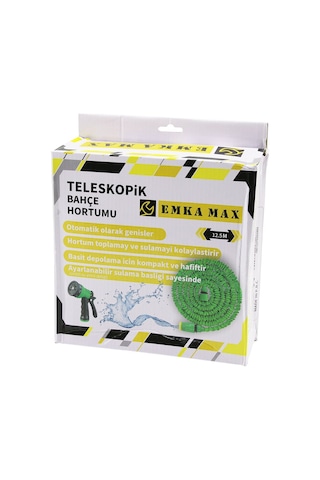 12.5mt Teleskopik Uzayan Bahçe Hortumu 7 Fonksiyon Ayarlı Tetikli Tabanca 5399