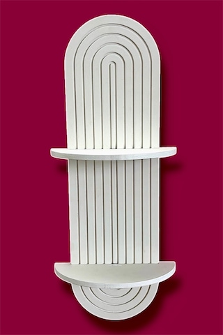 Semplice Beyaz Dekoratif Duvar Rafı Özel Boyalı 54x16 Cm Beyaz