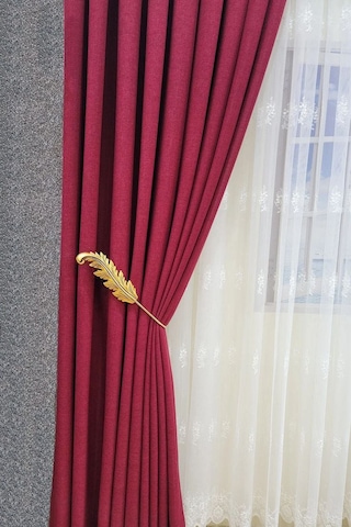 Fon Perde Toplayıcı Yaprak Renso 2 Adet 1sağ-1sol Gold