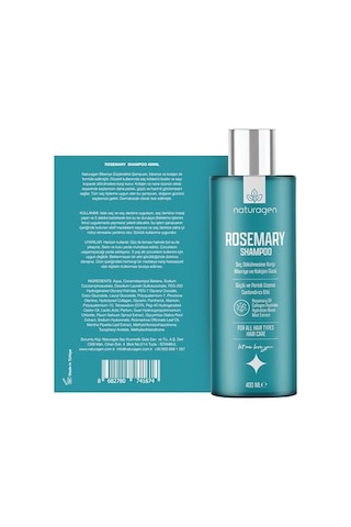 Naturagen Rosemary Dökülme Karşıtı Şampuan 400 Ml Hızlı Uzamaya Yardımcı Biberiye Yağı + Kolajen Peptitleri