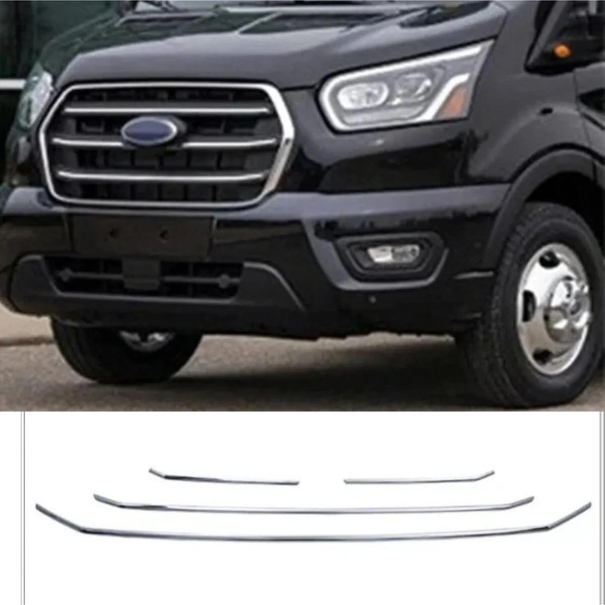 Ueskrom Ford Transit Krom Ön Panjur 4 Parça 2019 Ve Üzeri Paslanmaz Çelik