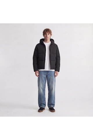 Jack & Jones Erkek Ayarlanabilir Bagcikli Kapüsonlu Puffer Ceket - Galaxy - 12303930 Siyah