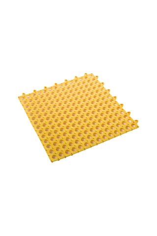 Geekyou Banyo Anti Kayma Puzzle Mat - Esnek Pvc, Hızlı Su Akışı, Masaj Düğmeleri, Serbest Kesim - Sarı Sarı