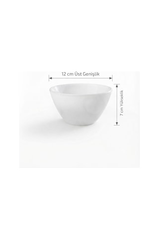 Zelie Opal Temerli Cam Beyaz Kase 12 Cm 6'lı Set - Çorba Ve Tatlı Kasesi