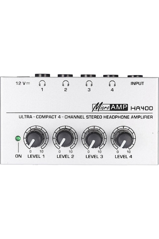 Ranyeek Gümüş Metal 4 Yollu Kulaklık Güçlendirici - 110-240v Küçük Avrupa Standartı Ha400